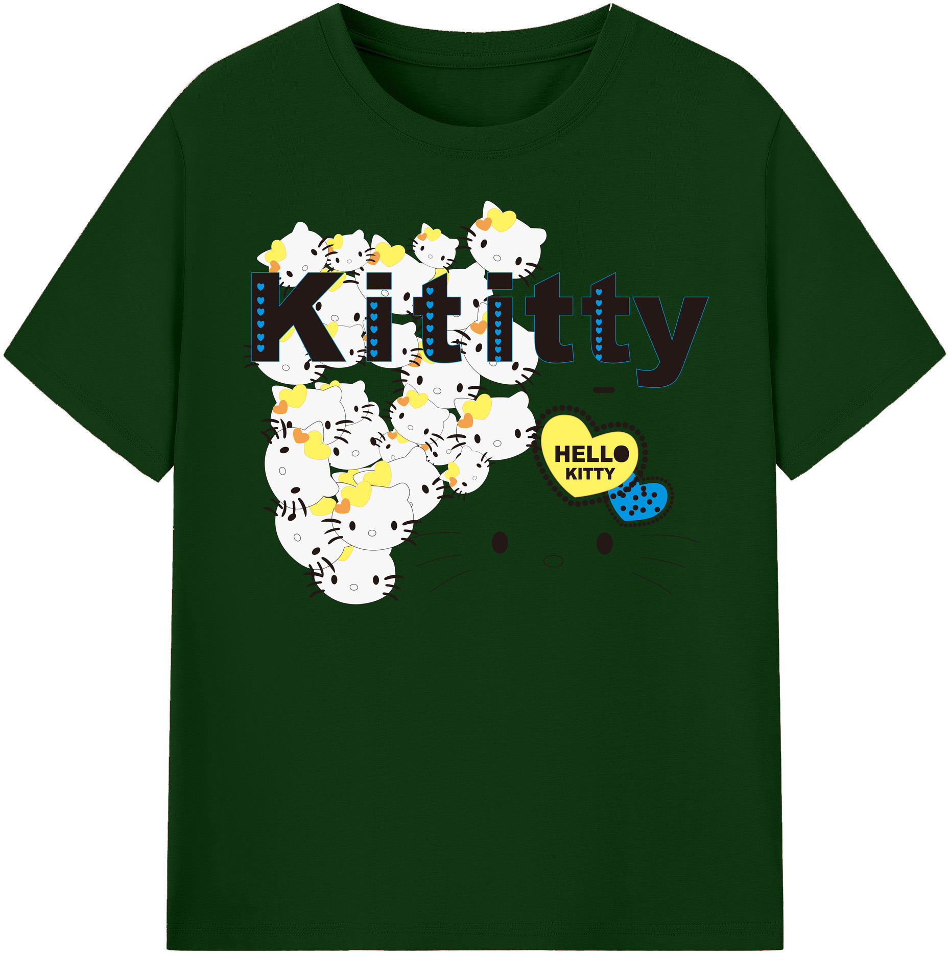 （画像用） Hello Kitty ハローキティ 綿100％半袖Tシャツ（フロントプリント）